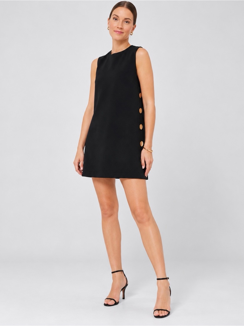 Hyacinth House Black Twill Button Bitsy Dress – Size M